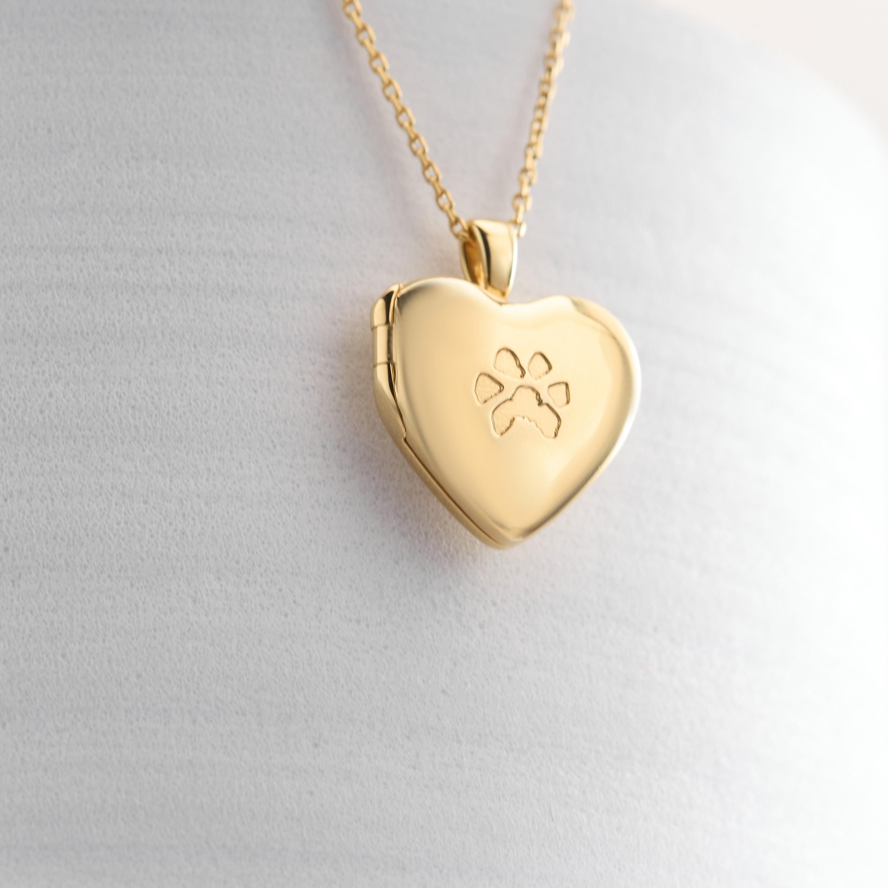 Paw print Locket Necklace By CodeBlue Jewelry | Heart Locket | Personalized Photo Locket | Keepsake Gift | Baby Shower Gifts