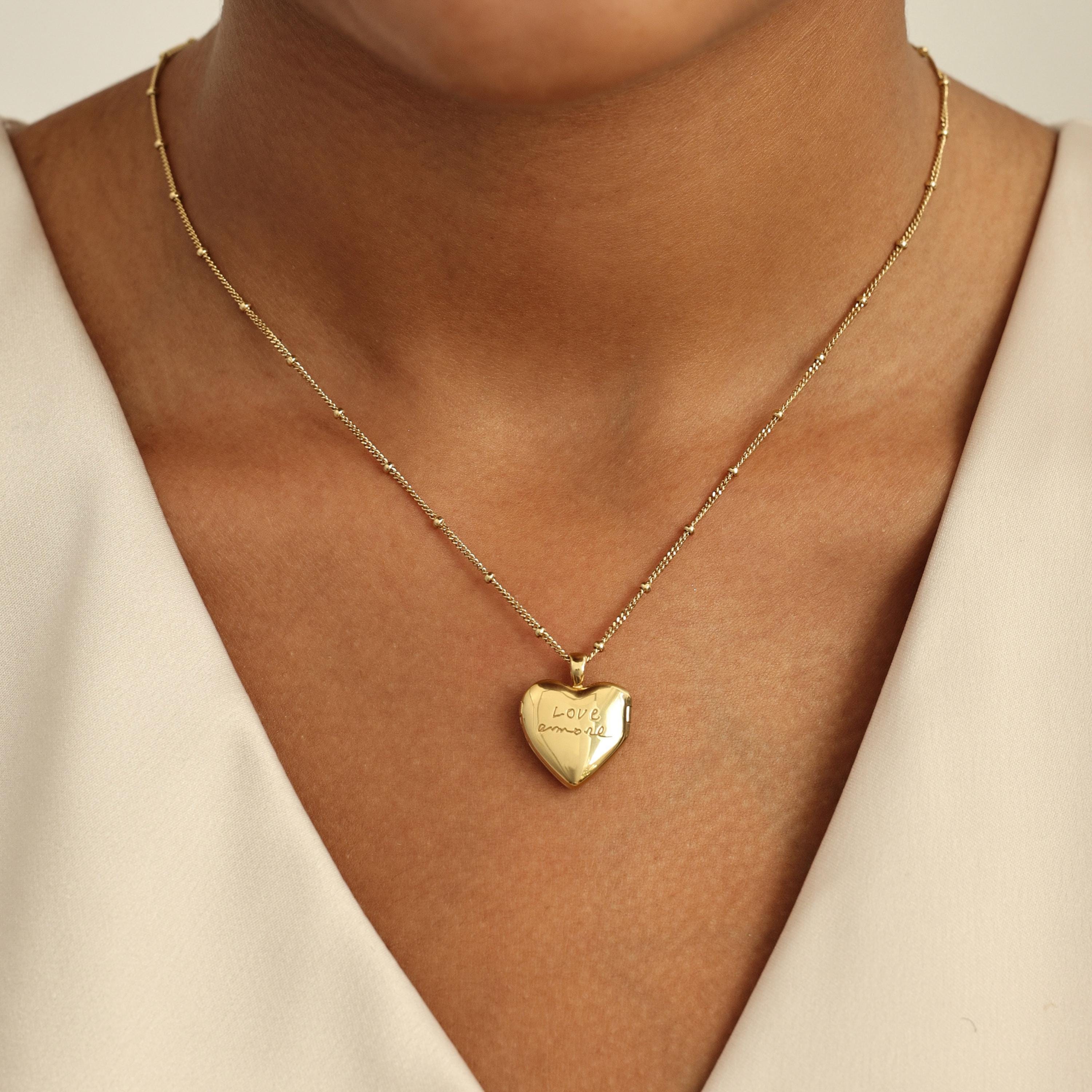 Fingerprint- Handwriting Locket Necklace By CodeBlue Jewelry | Heart Locket | Personalized Photo Locket | Memorial Gifts | Christmas Gifts