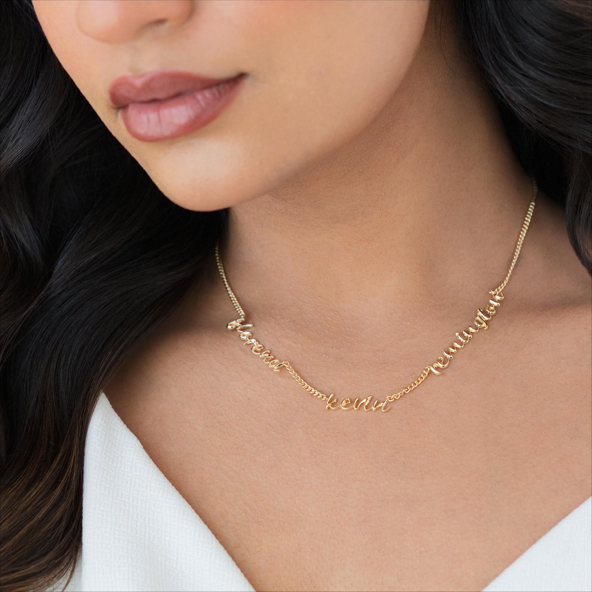 Double Name Necklace, Curb Chain — photo 3