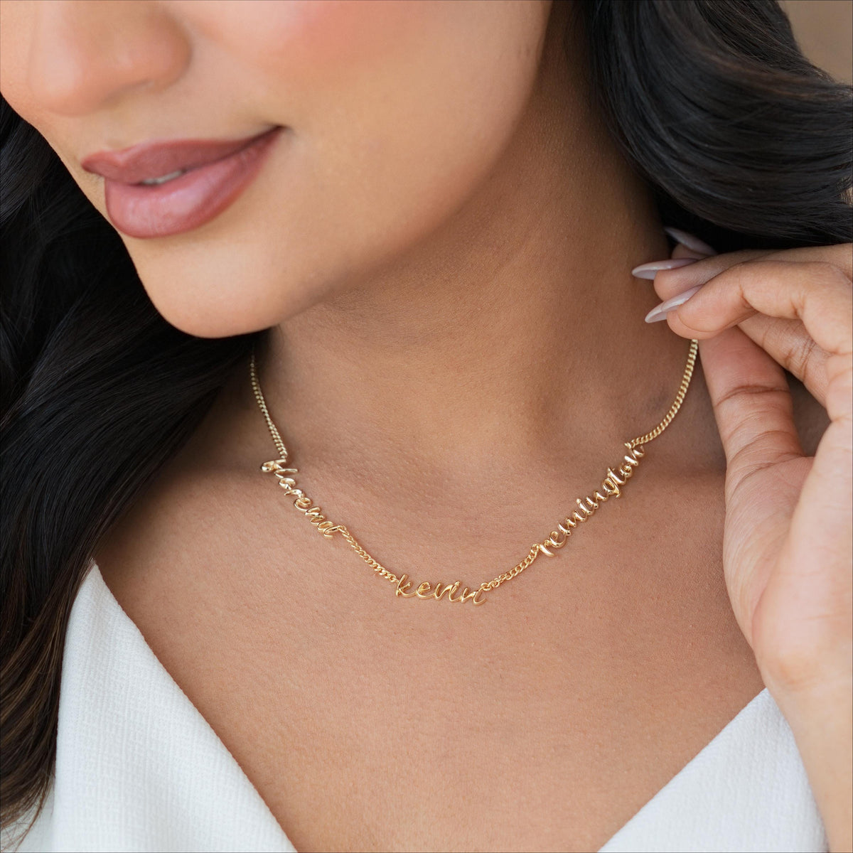 Double Name Necklace, Curb Chain — photo 7