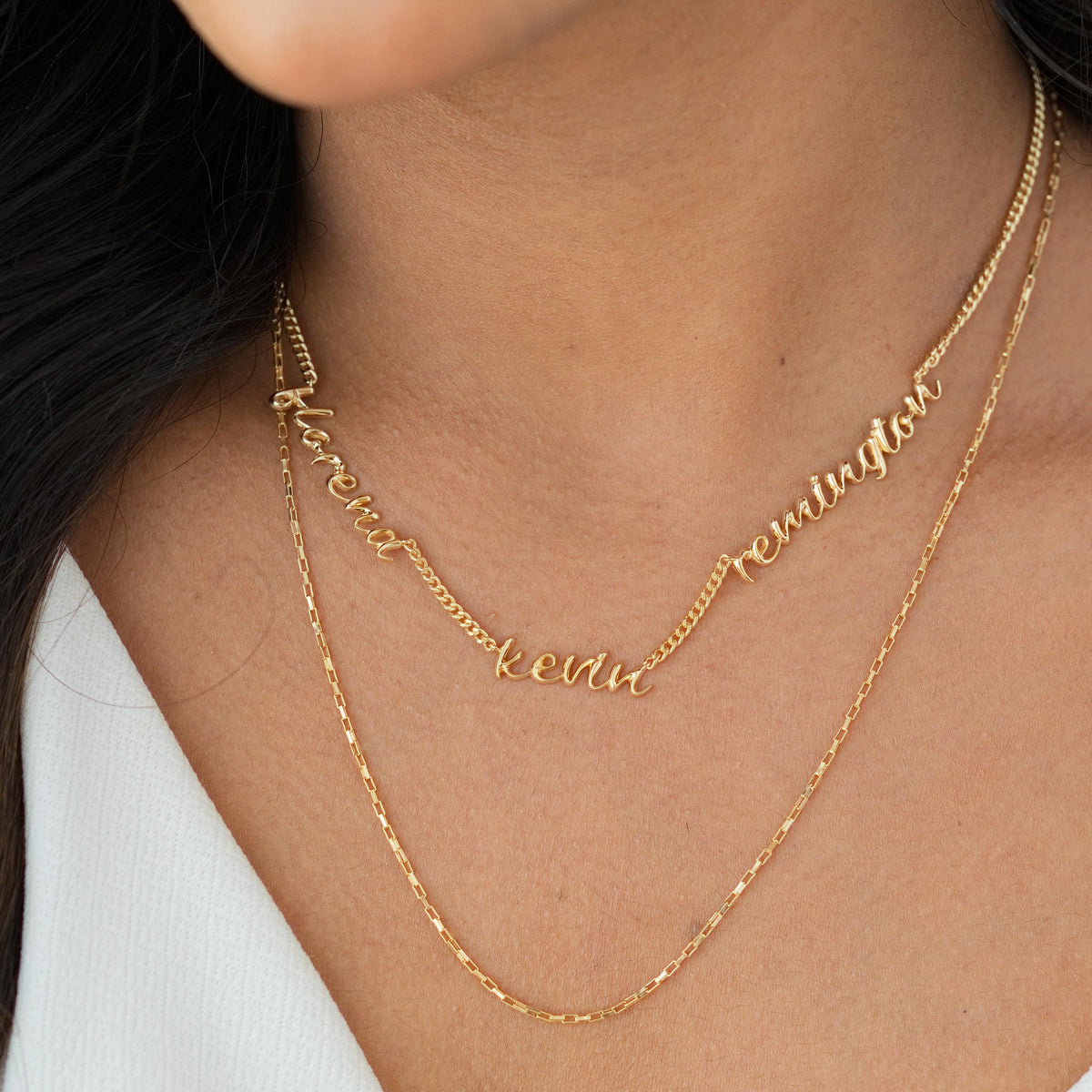 Double Name Necklace, Curb Chain — photo 9