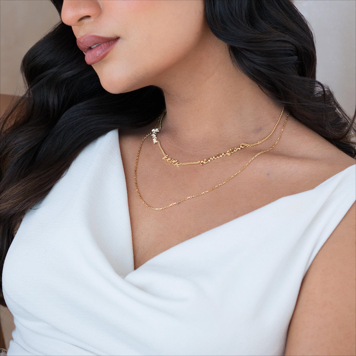 Double Name Necklace, Curb Chain — photo 10