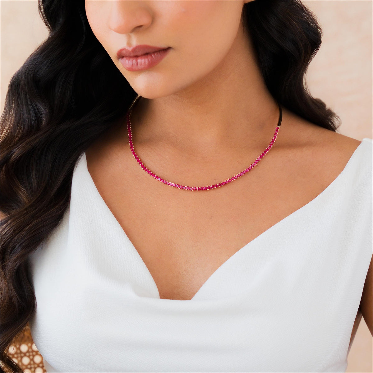 Half Collar Birthstone Tennis Necklace