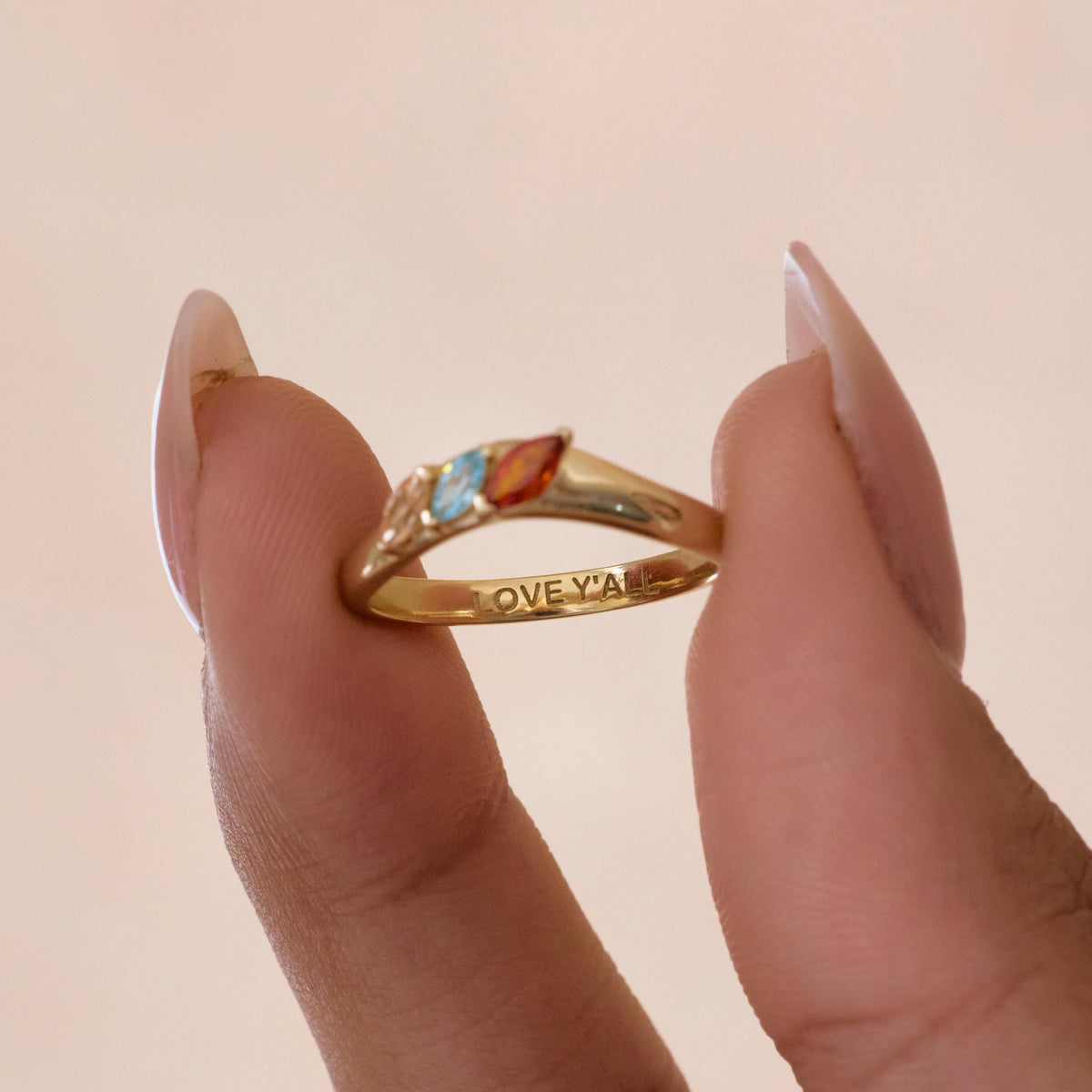 Three Marquise Birthstone Ring — photo 3