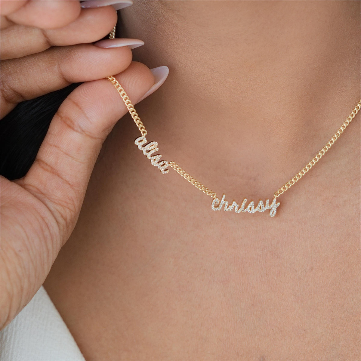 Multiple Name Necklace, Curb Chain — photo 5