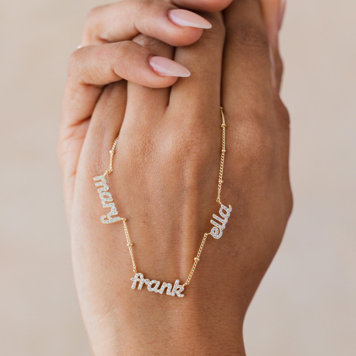 Dainty Multiple Name Necklace, Ball Chain — photo 8