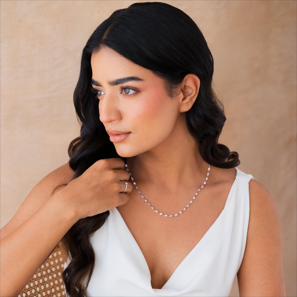 Multi-Shape Half Collar Tennis Necklace