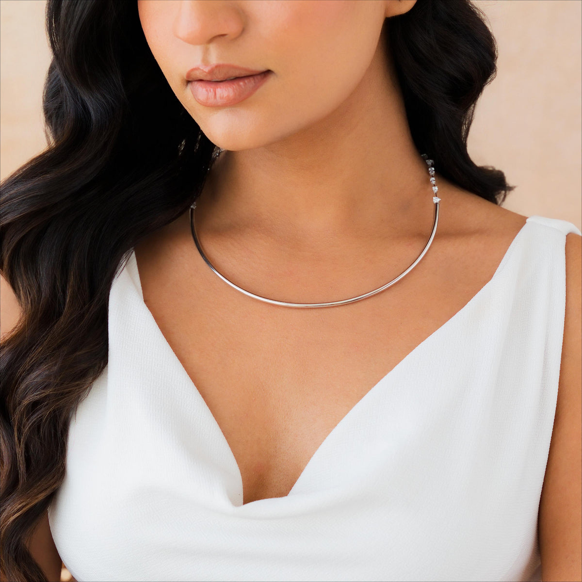 Multi-Shape Half Collar Tennis Necklace
