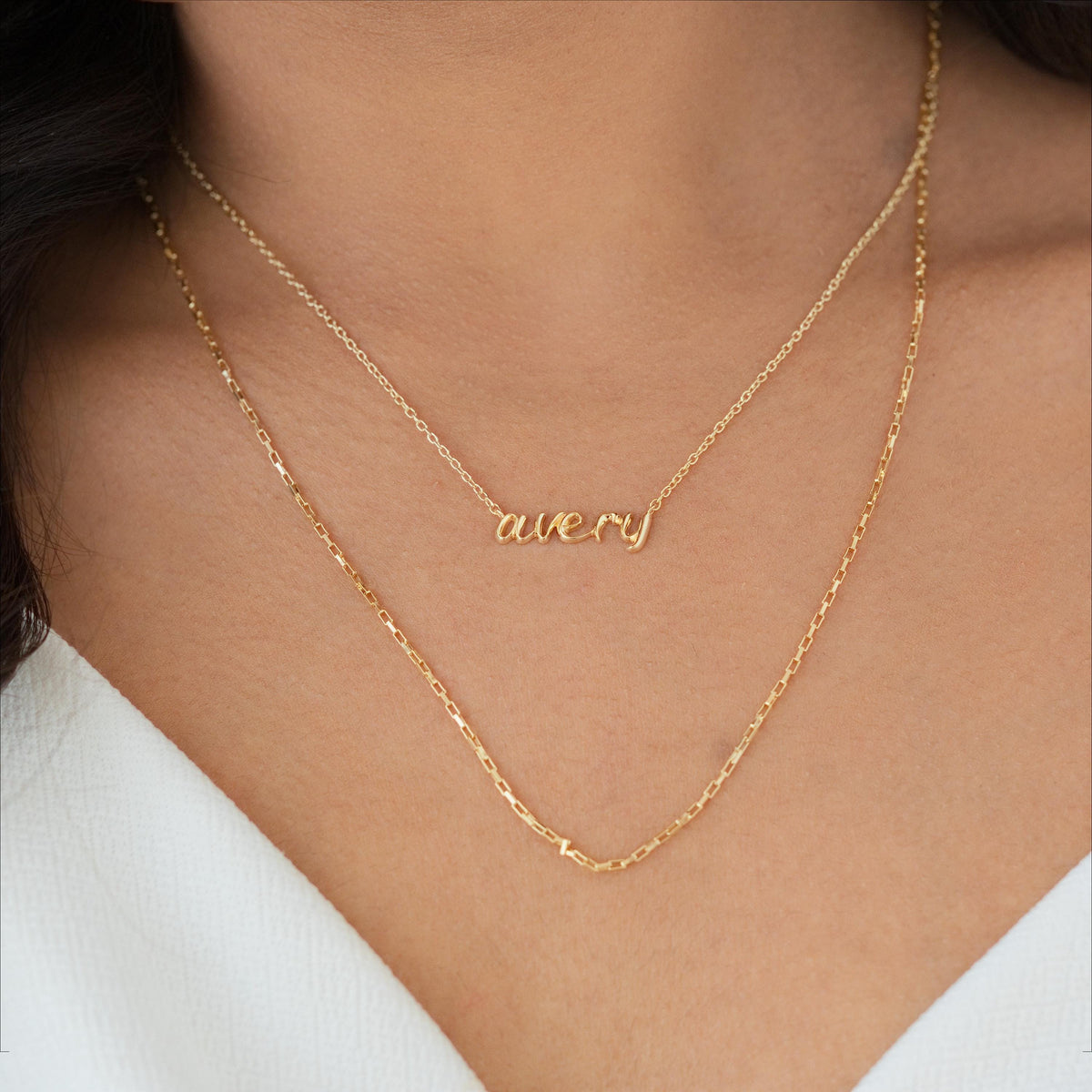 Script Name Necklace, Cable Chain — photo 2