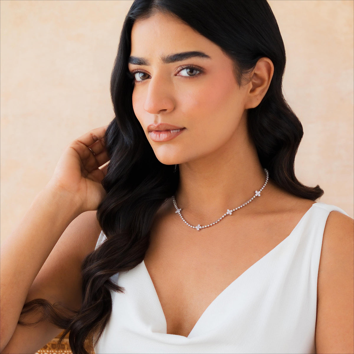 Adjustable Flower Tennis Necklace — photo 5