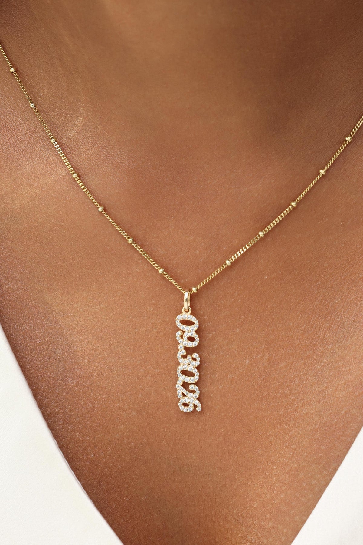 Vertical Pavé Name Necklace — photo 1