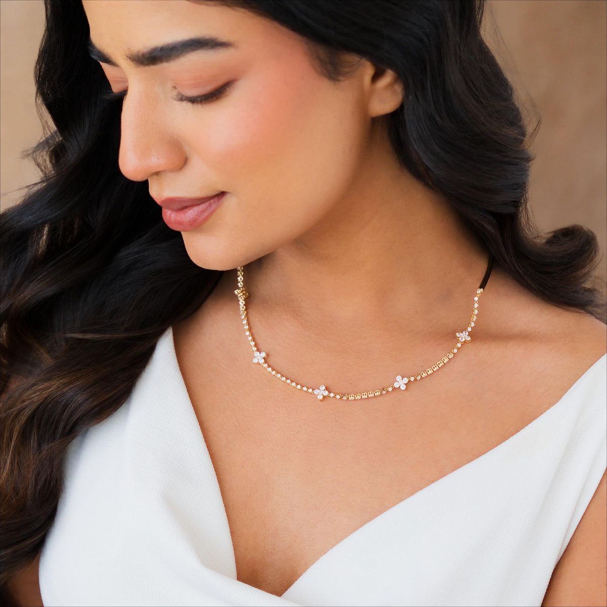 Half Collar Flower Tennis Necklace — photo 9