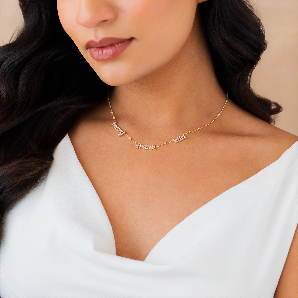 Dainty Multiple Name Necklace, Ball Chain — photo 6