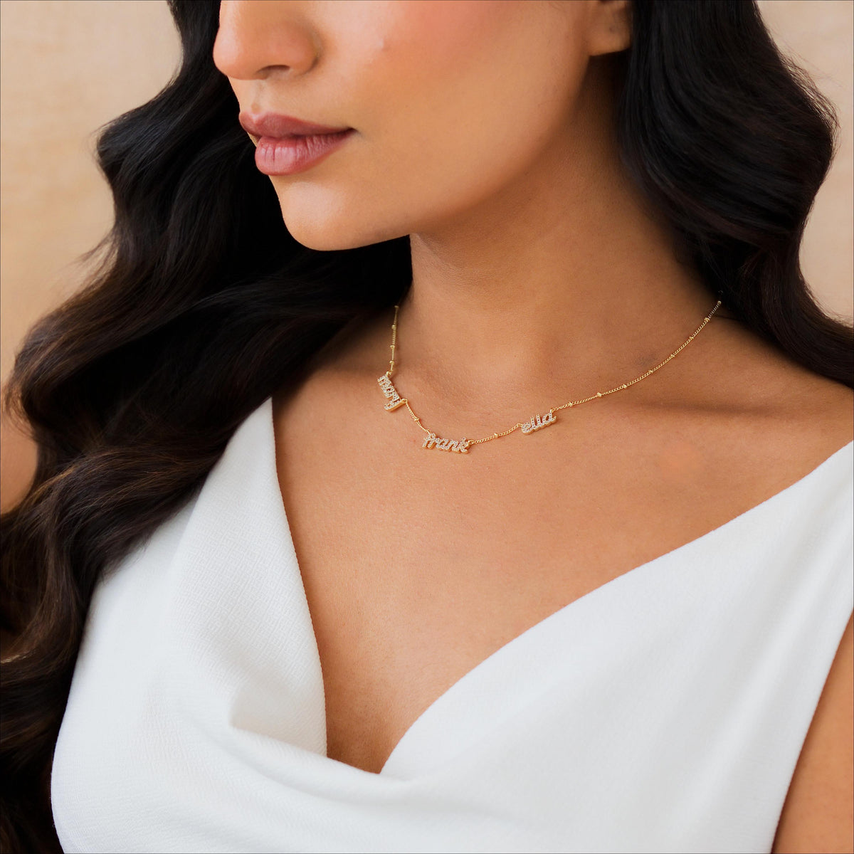 Dainty Multiple Name Necklace, Ball Chain — photo 7