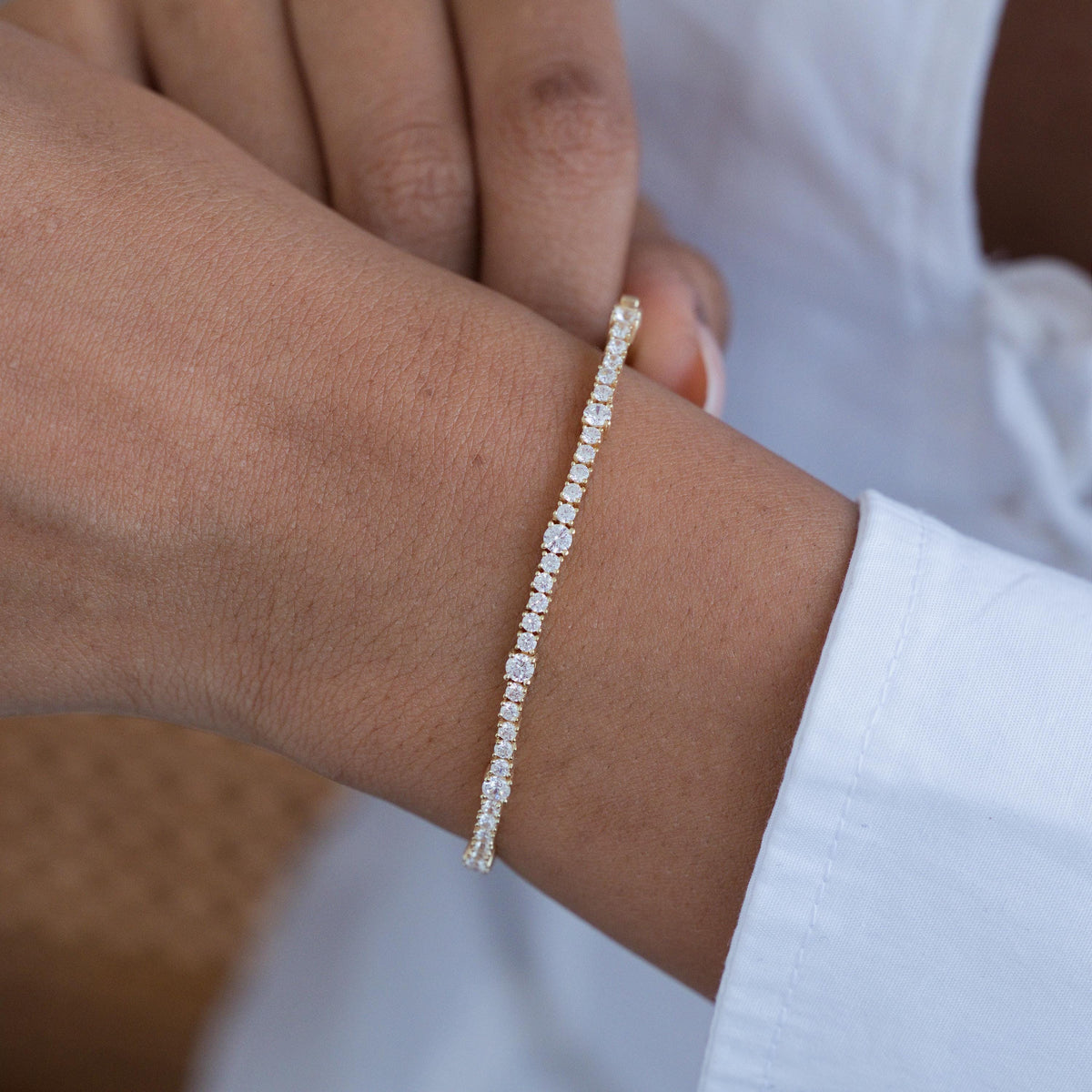 Half Tennis Half Collar Bracelet and Choker — photo 4