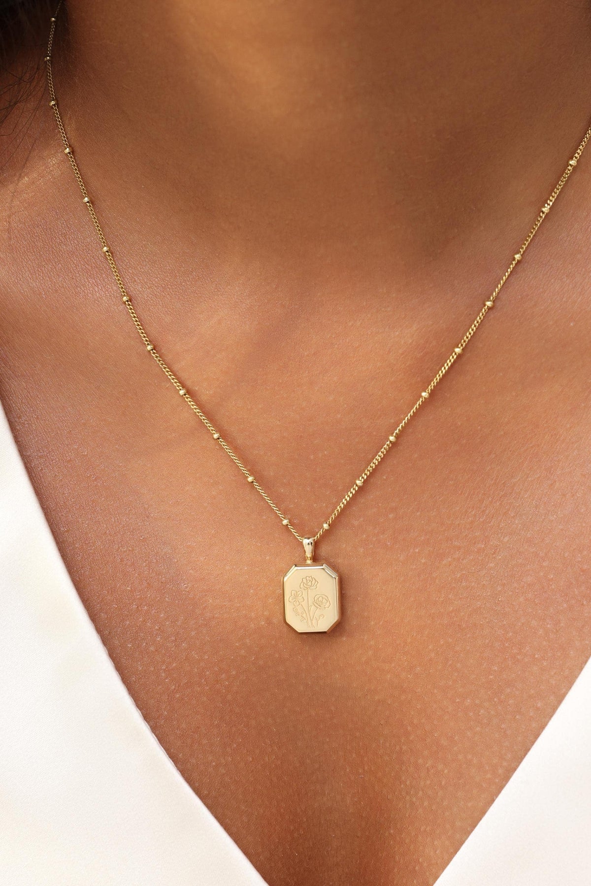 Multiple Birth Flower Hexagon Locket Necklace — photo 7
