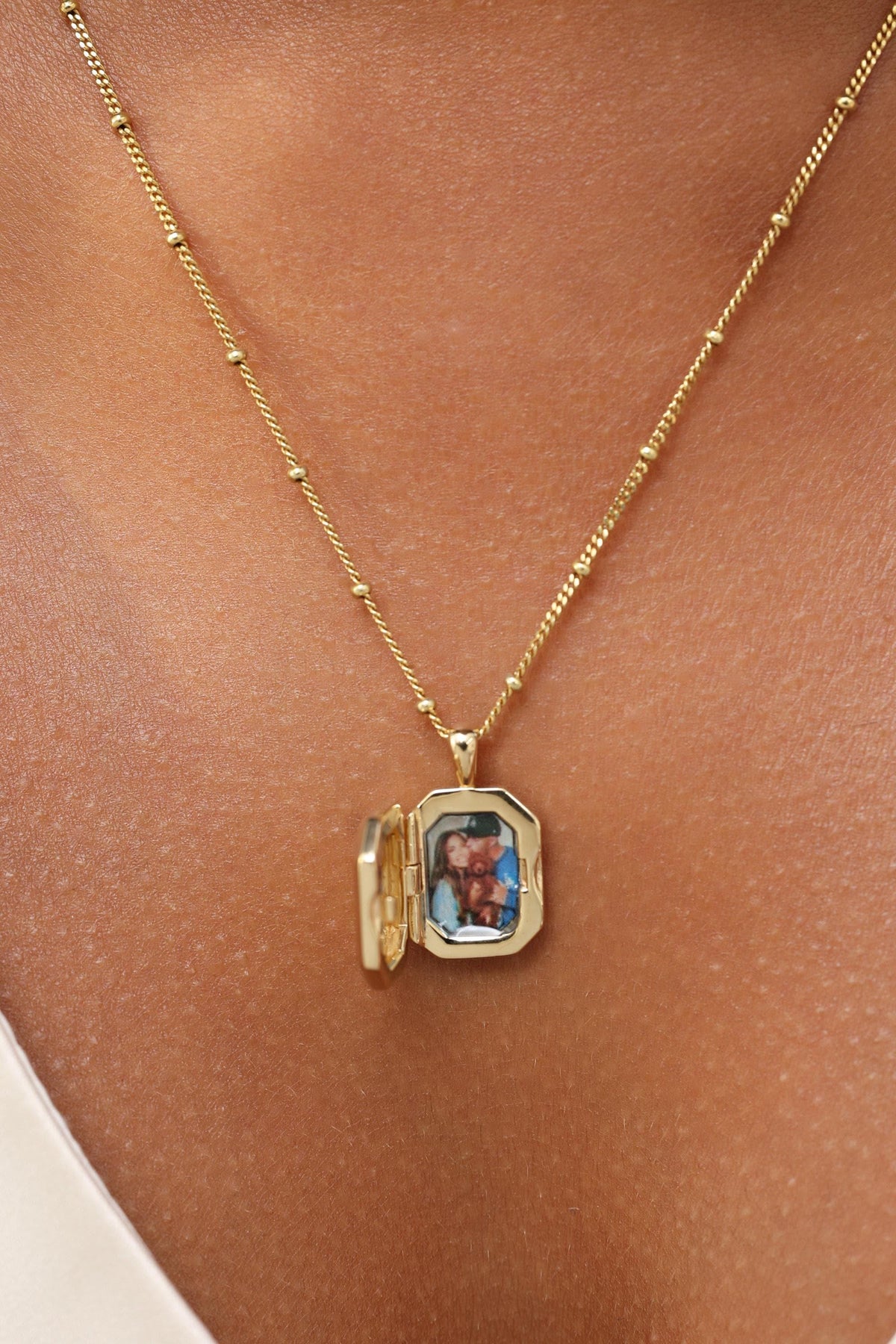 Pet Print Hexagon Locket Necklace — photo 3