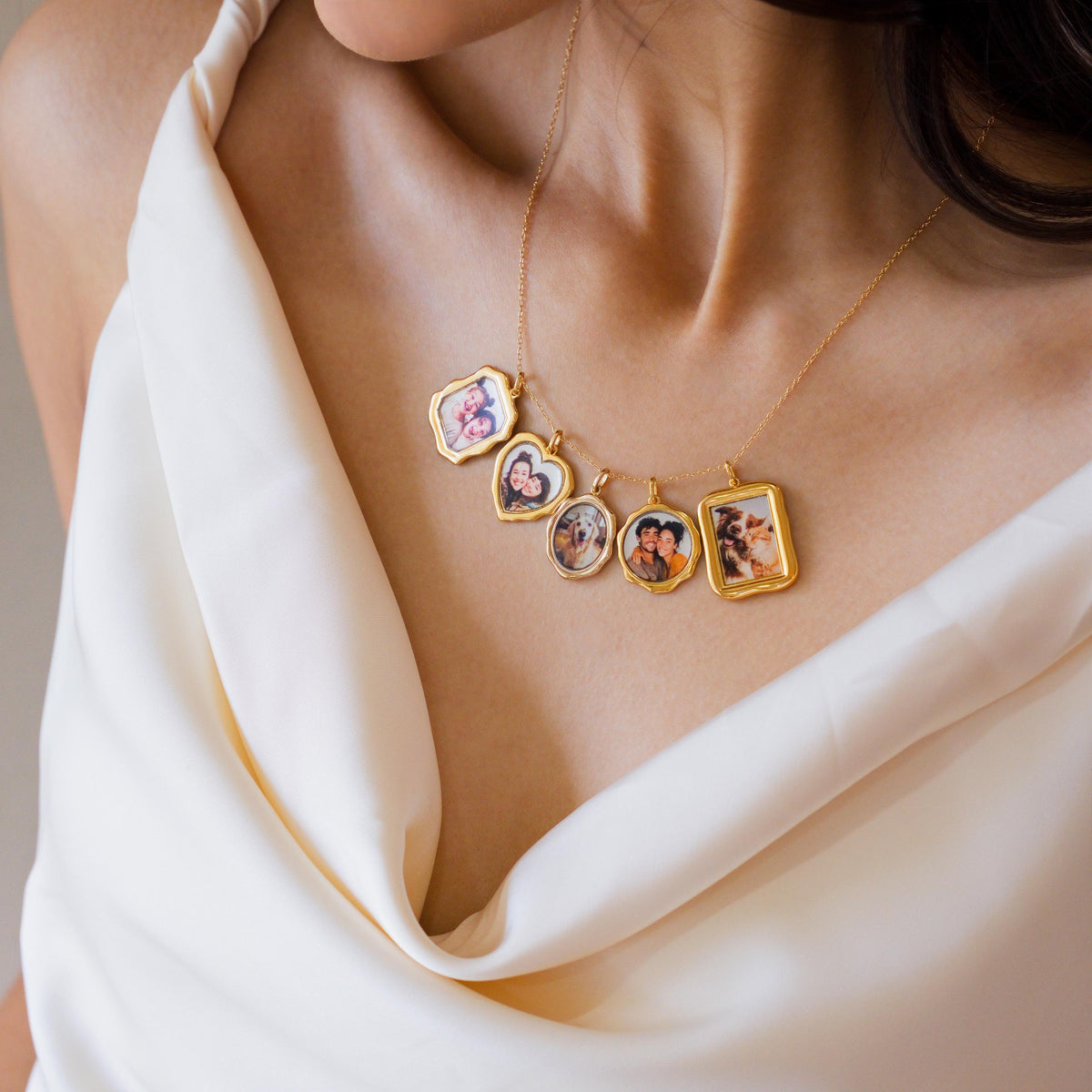 Organic Rectangle Photo Frame Necklace — photo 12