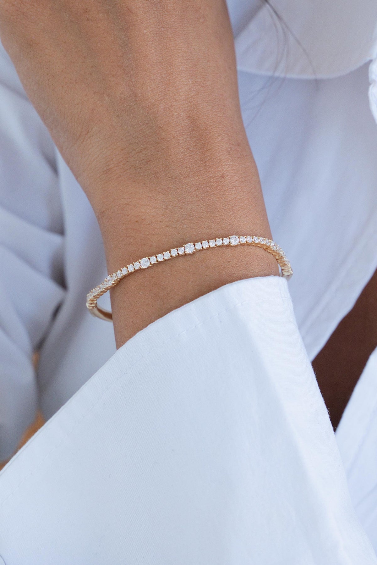 Half Tennis Half Collar Bracelet and Choker — photo 3