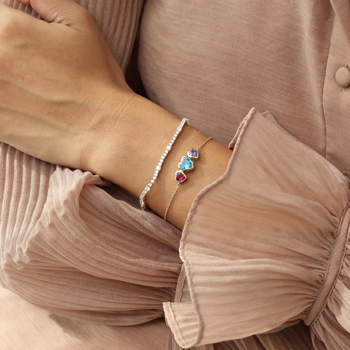 Half Tennis Half Collar Bracelet and Choker — photo 2
