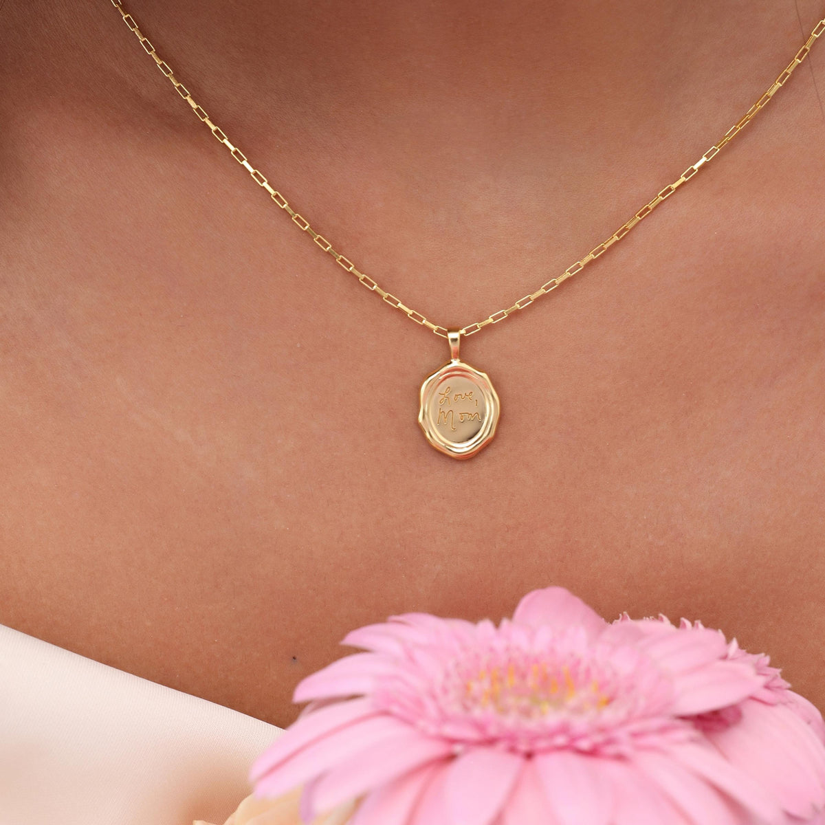 Oval Handwriting Pendant Necklace — photo 3
