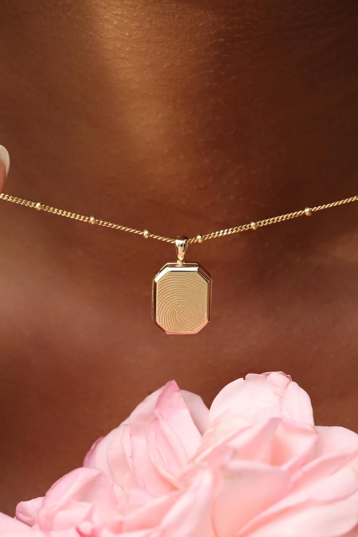 Fingerprint Hexagon Locket Necklace — photo 7