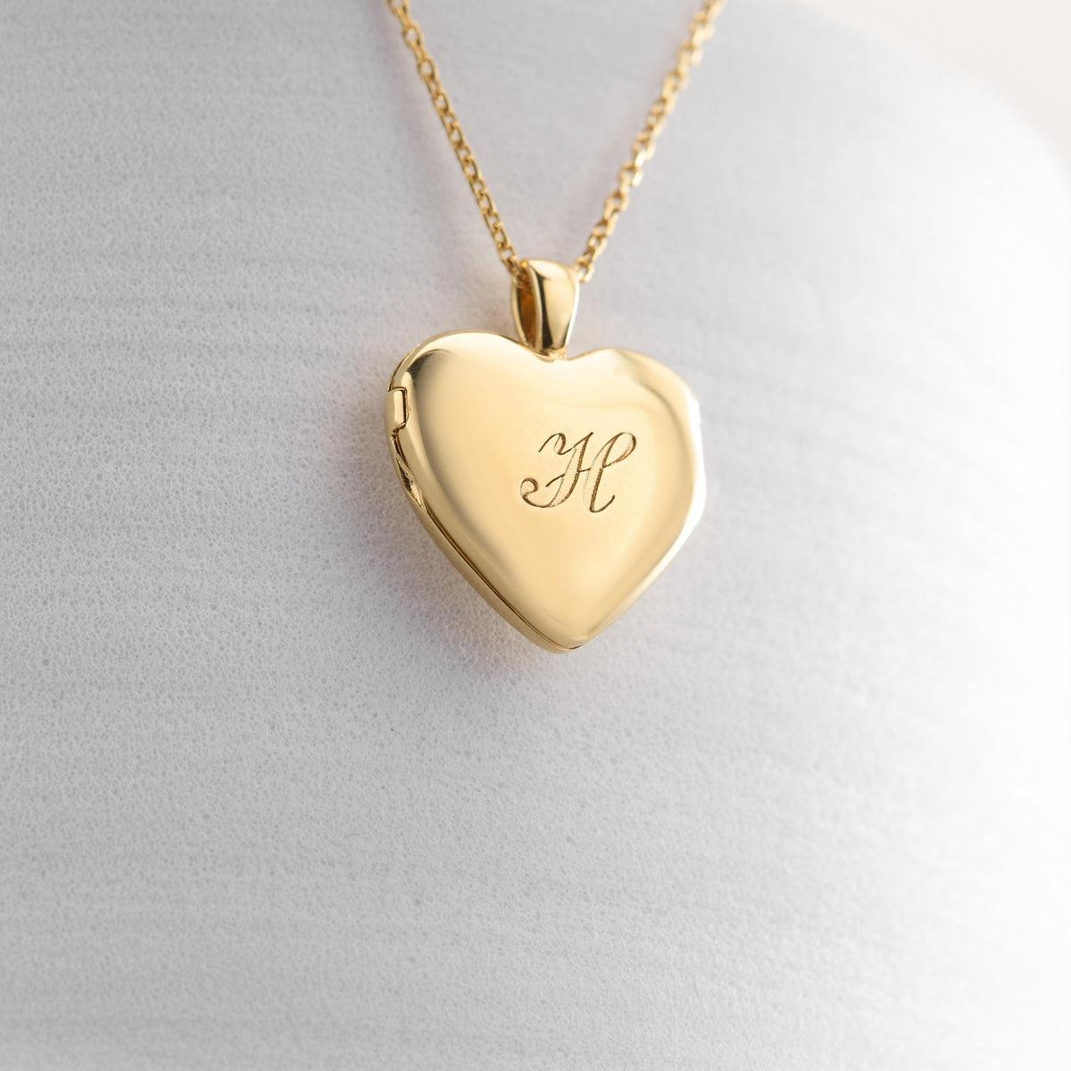 Monogram Heart Locket Necklace — photo 6