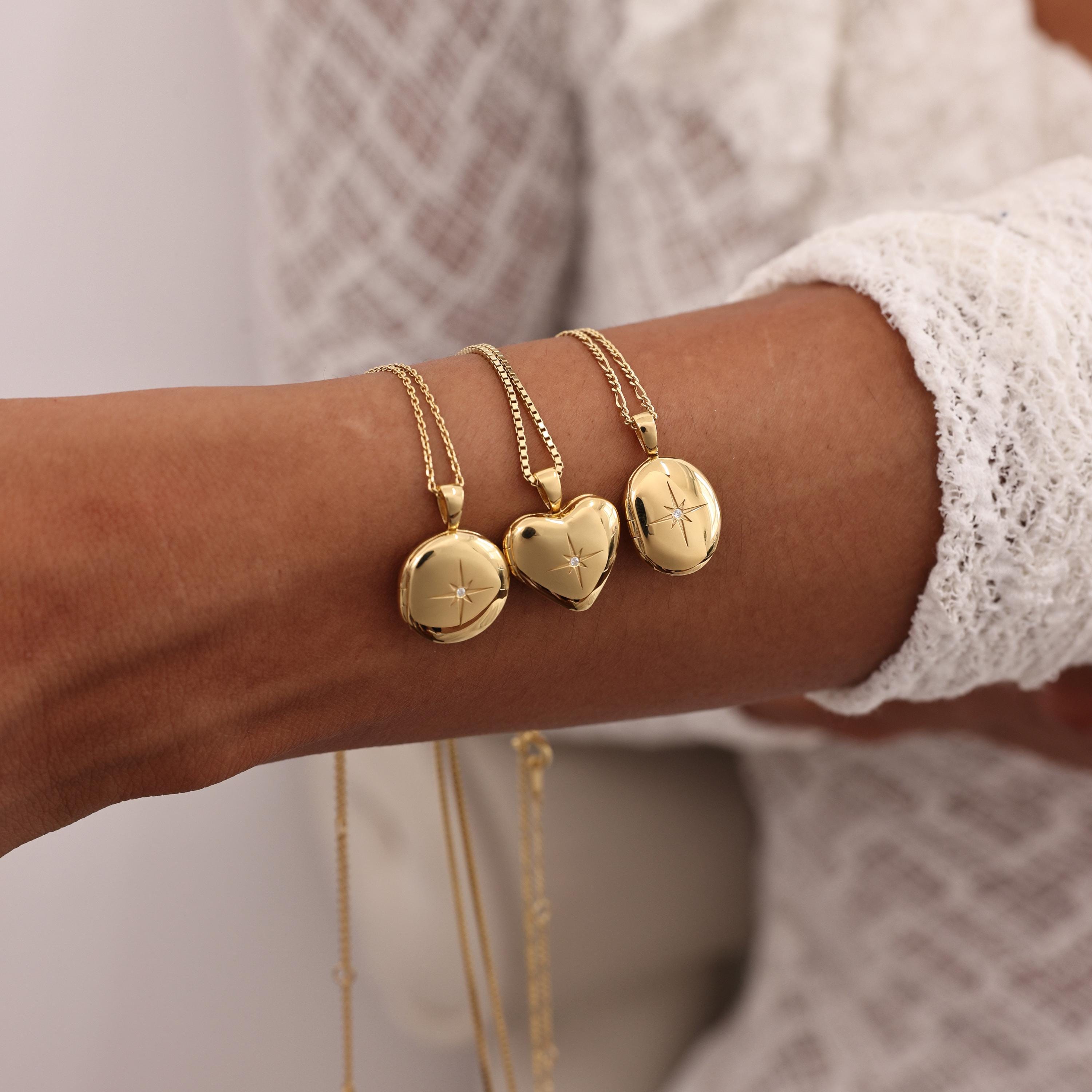 Sunshine Locket Necklace – Personalized Birthstone Oval Pendant Necklace | Sterling Silver & 14K Gold Vermeil N_009