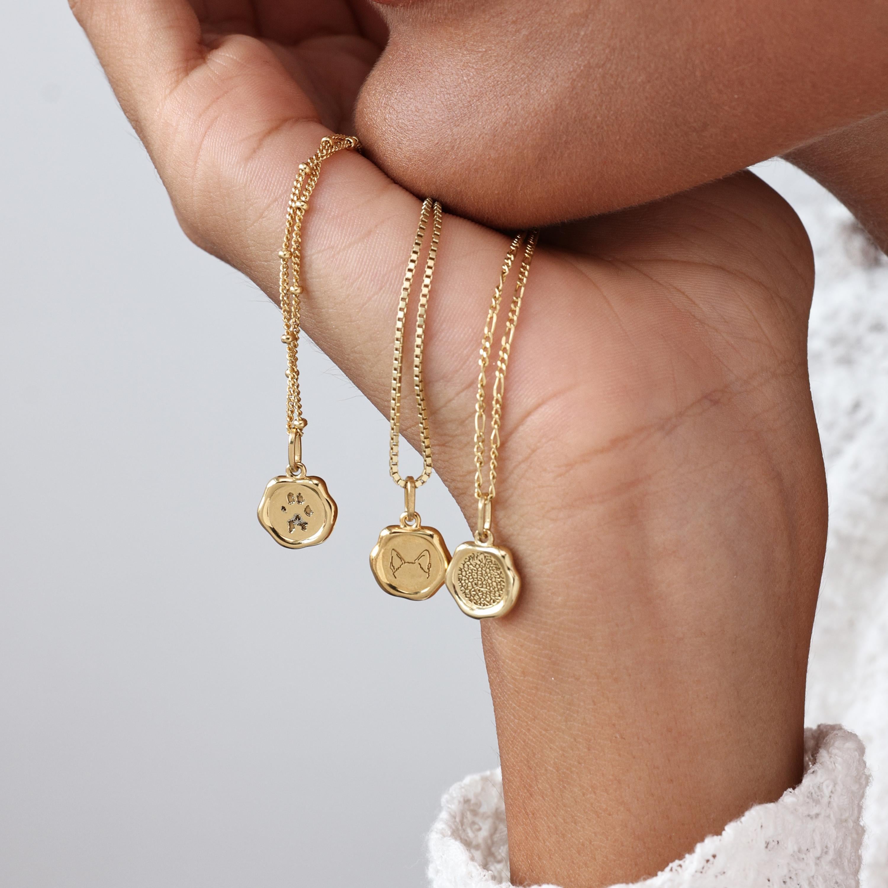 Detailed Pet Nose Print Petite Pendant By CodeBlue Jewelry (PENDANT ONLY)