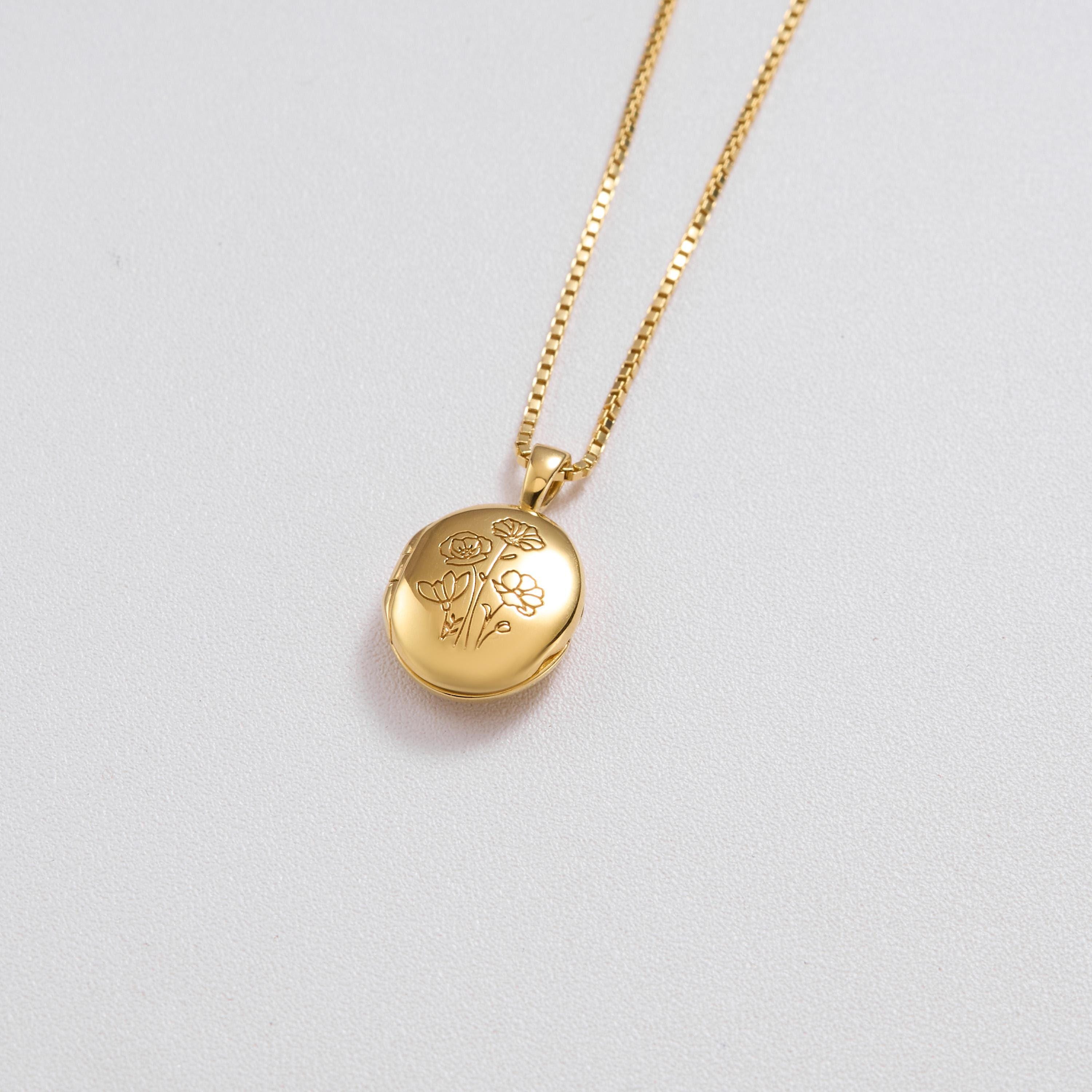 CUSTOM BIRTHFLOWER OVAL LOCKET