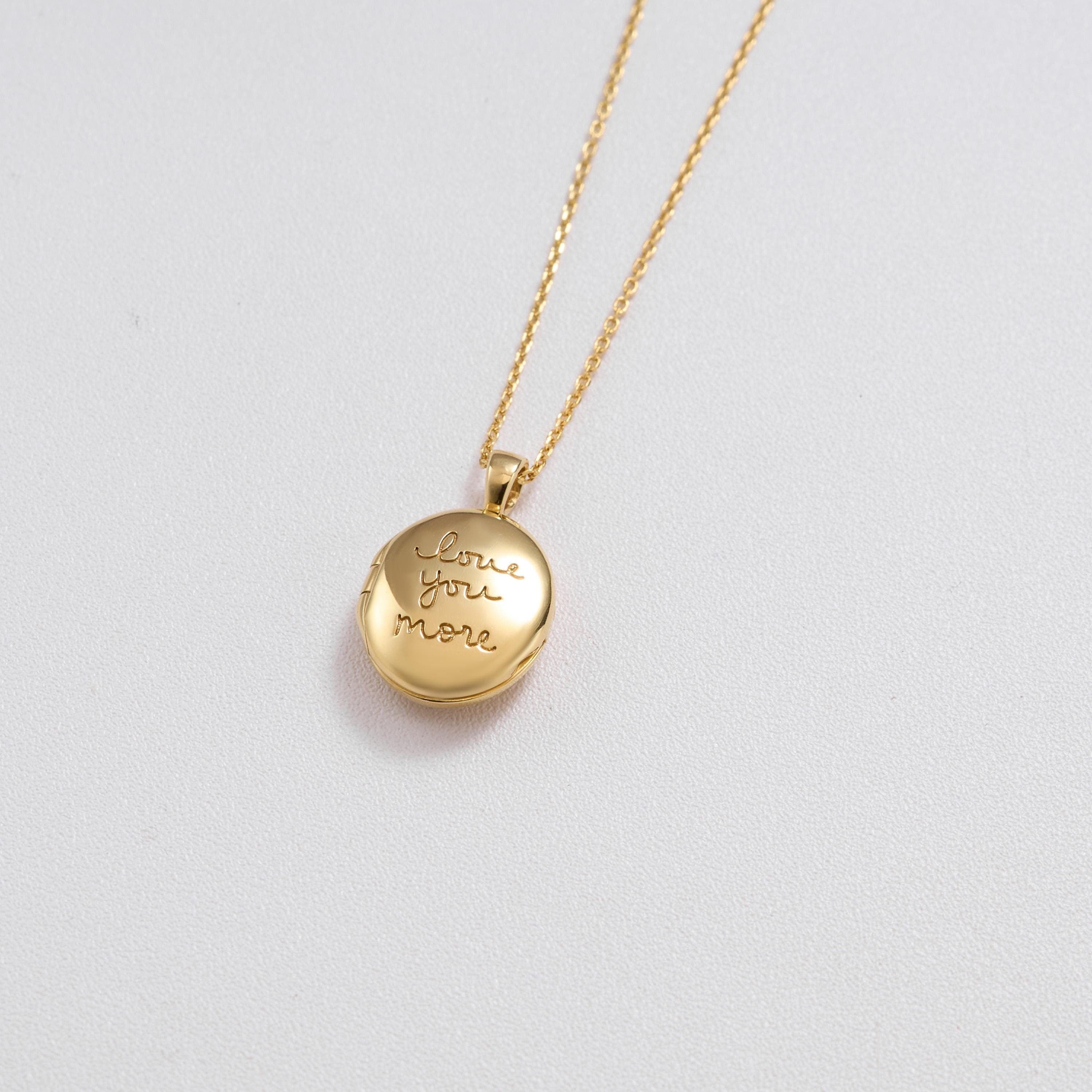 Handwriting Oval  Locket Necklace