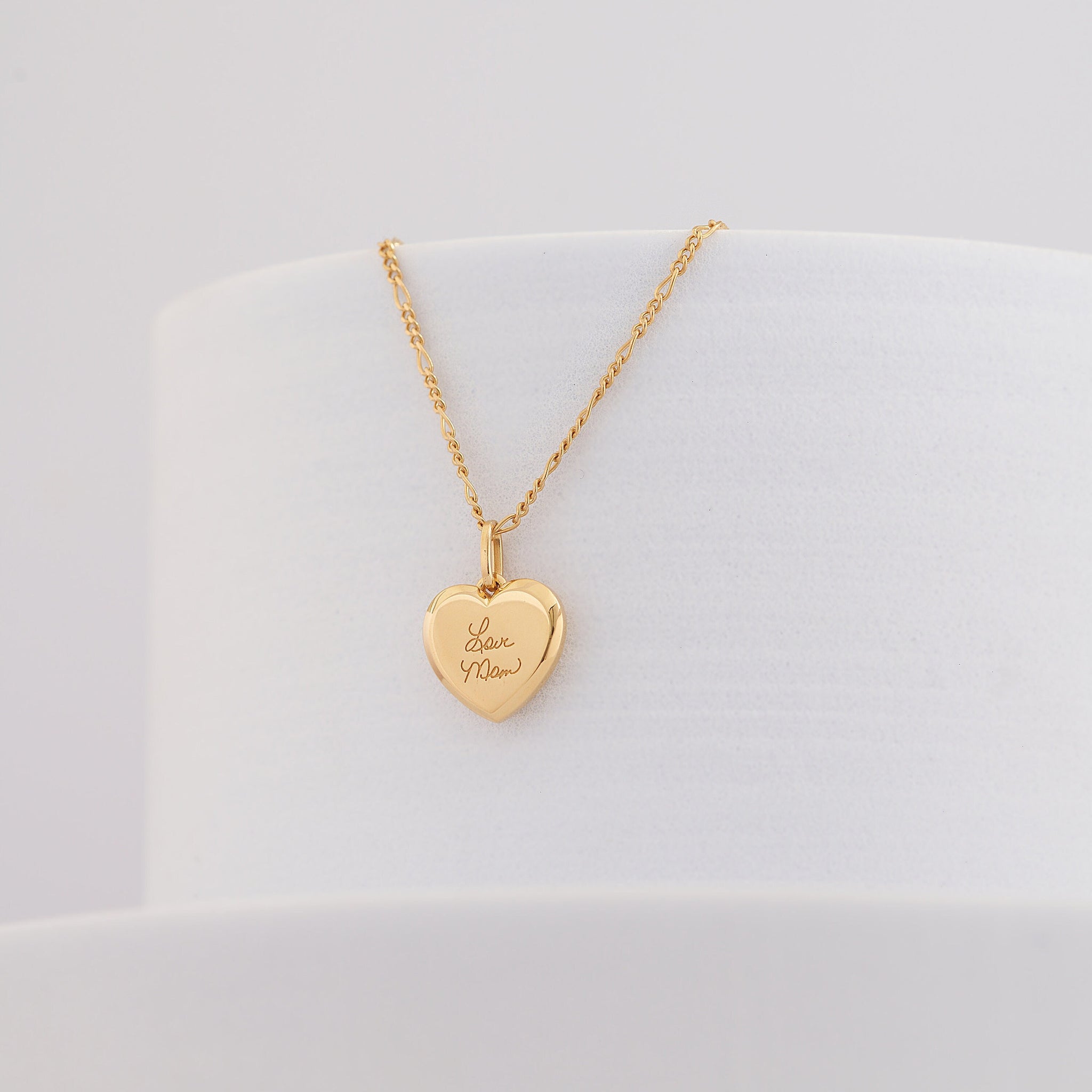 Handwriting Heart Charm Necklace