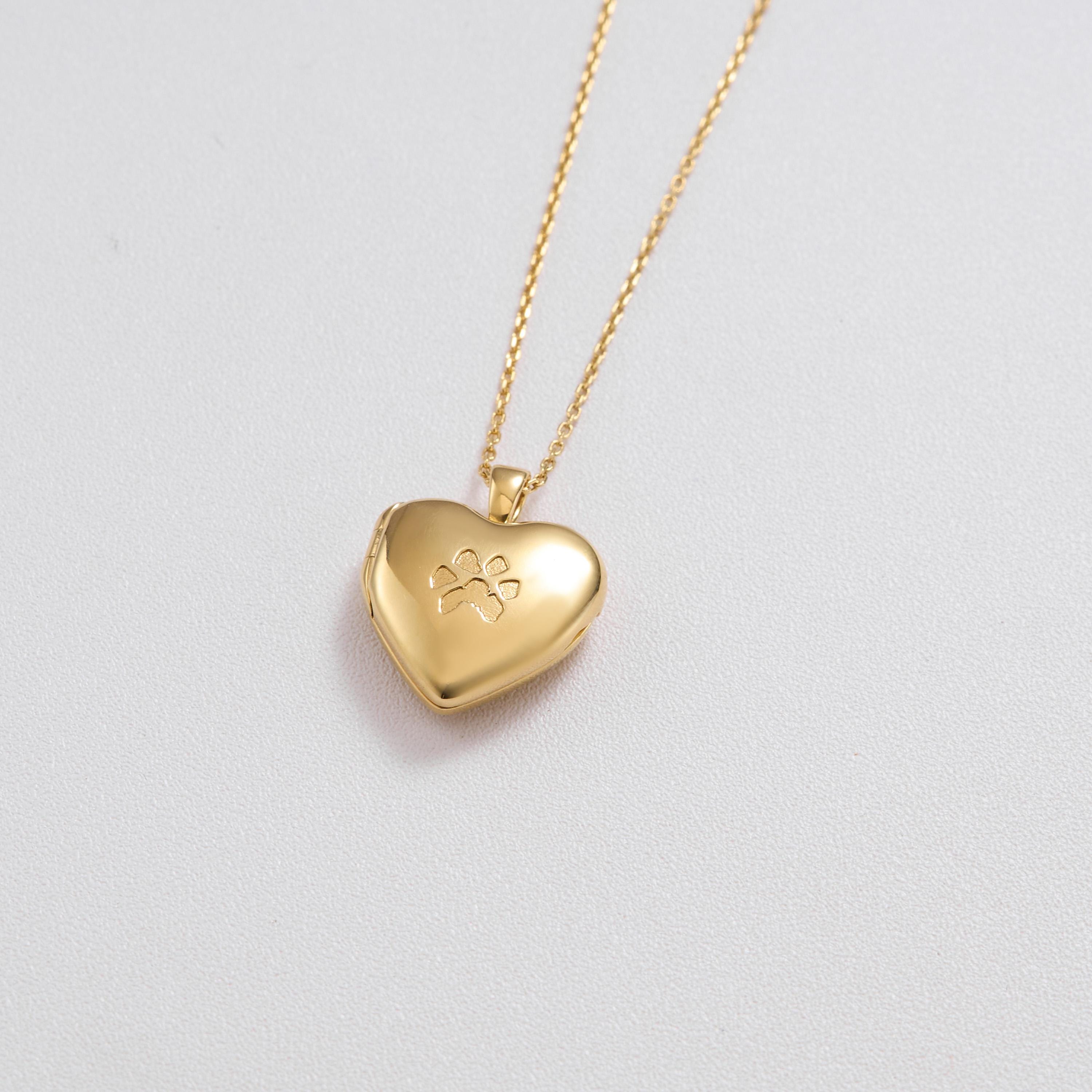 Paw print Locket Necklace By CodeBlue Jewelry | Heart Locket | Personalized Photo Locket | Keepsake Gift | Baby Shower Gifts