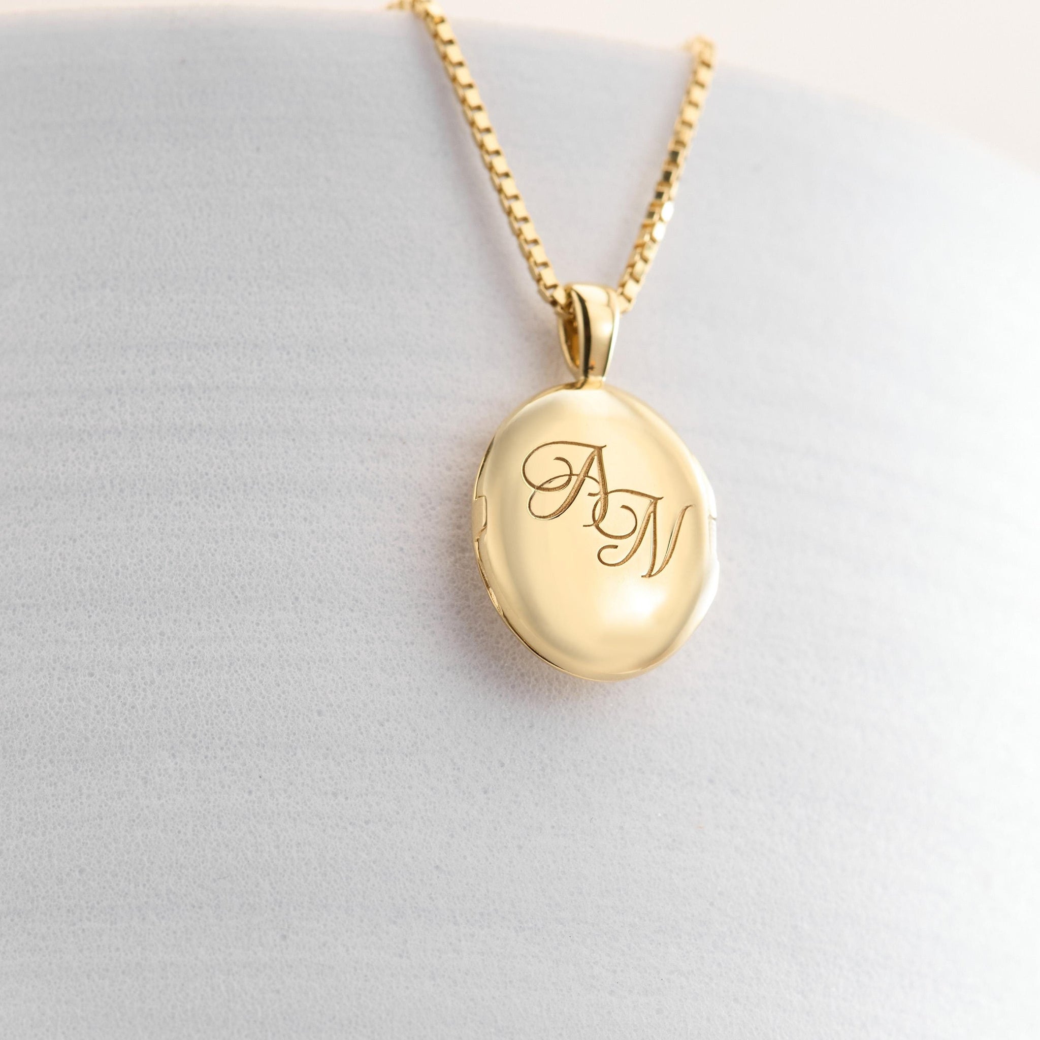 Custom Monogram Letters Locket Necklace By CodeBlue Jewelry| | Oval Locket | Personalized Photo Locket | Keepsake Gift | Christmas Gifts