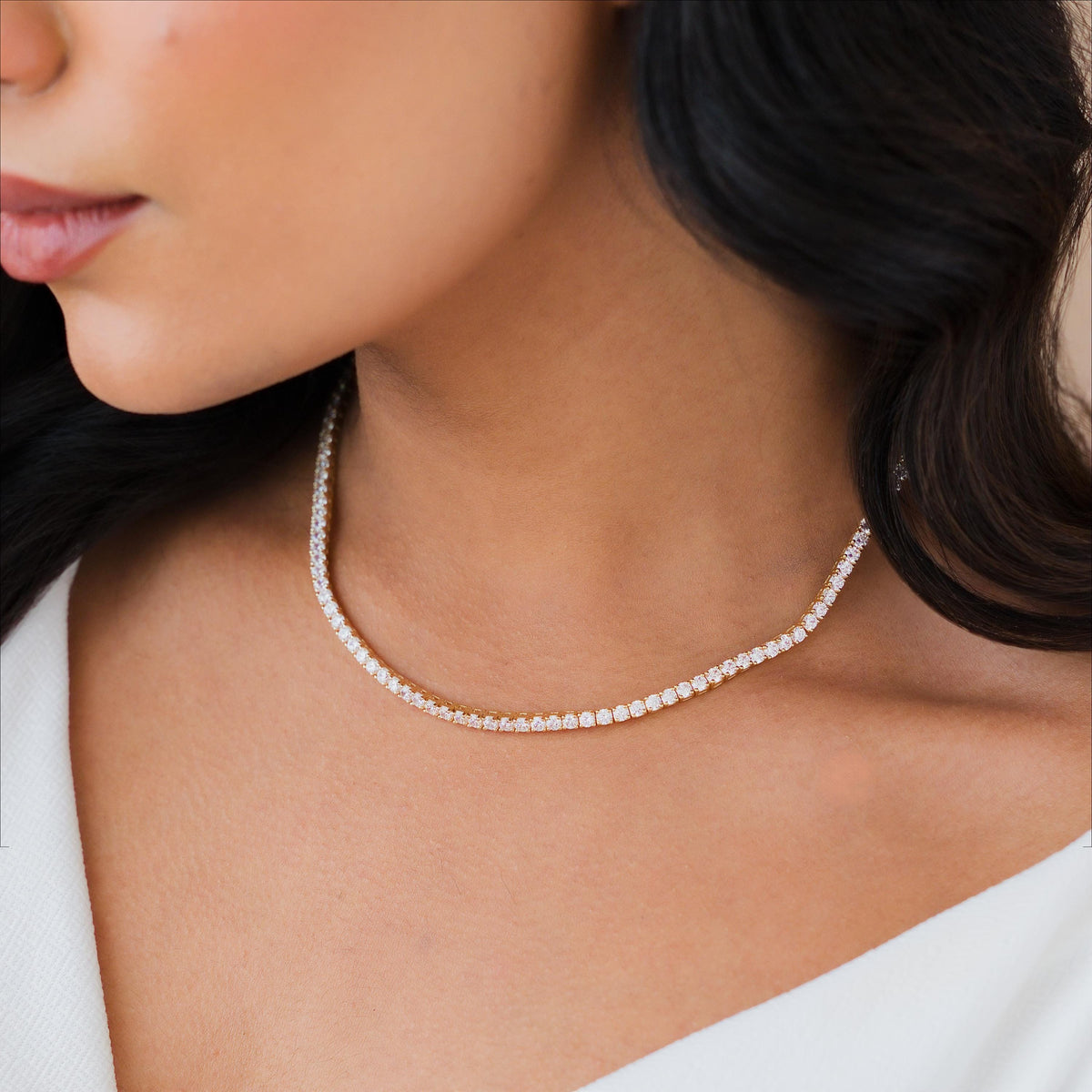 Prong Set Tennis Necklace