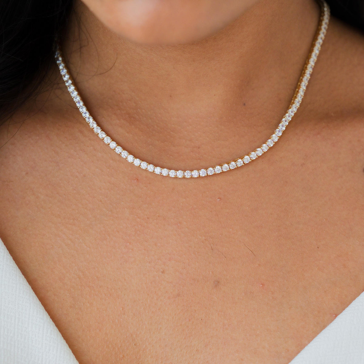 Prong Set Tennis Necklace