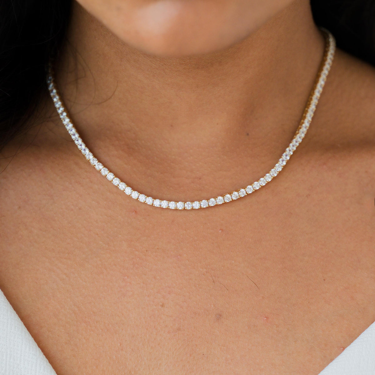 Prong Set Tennis Necklace