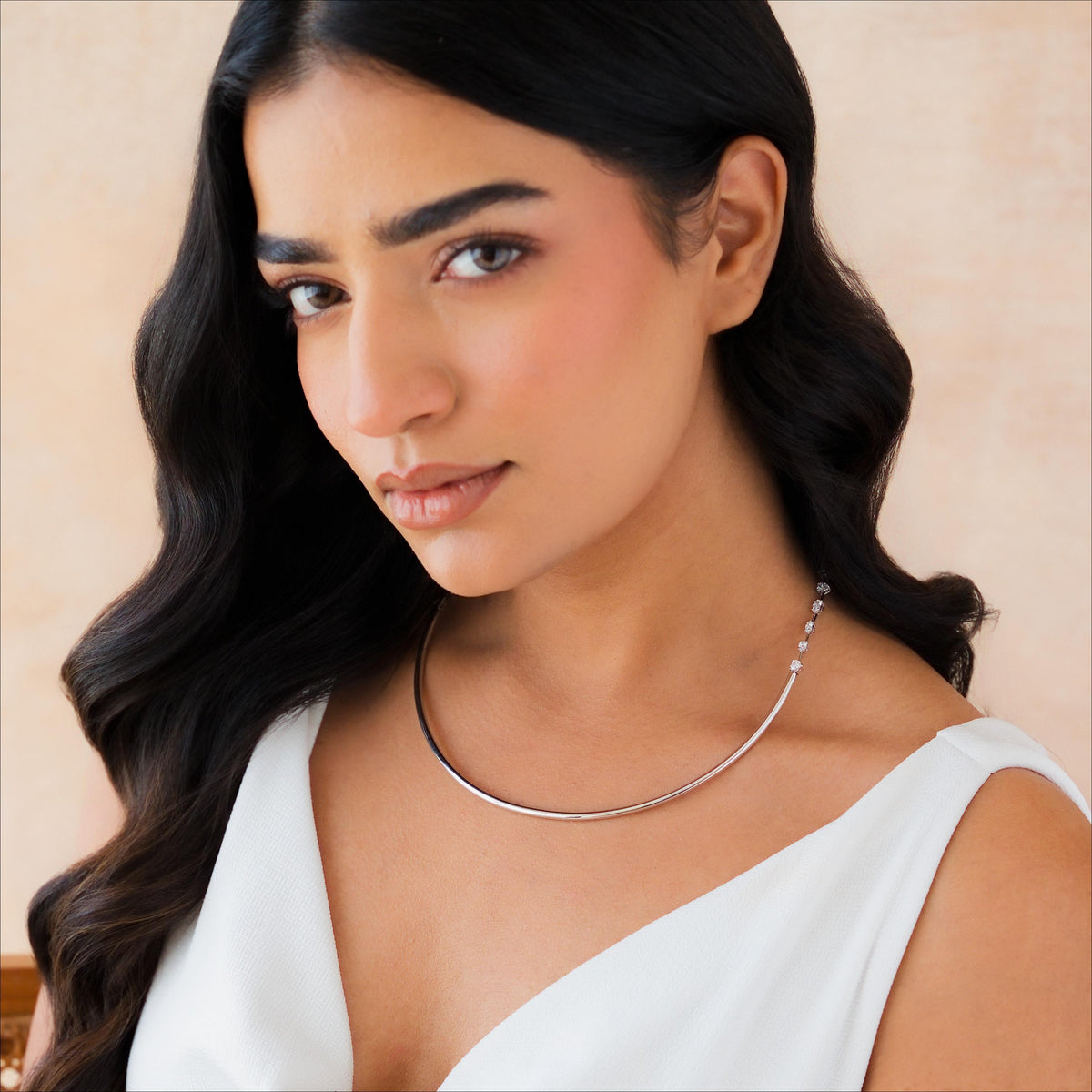 Multi-Shape Half Collar Tennis Necklace