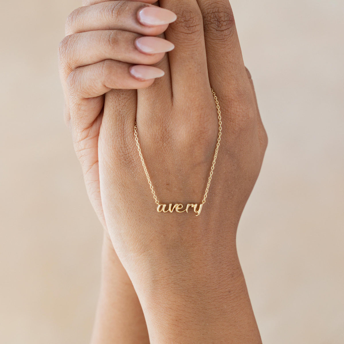 Script Name Necklace, Cable Chain — photo 4