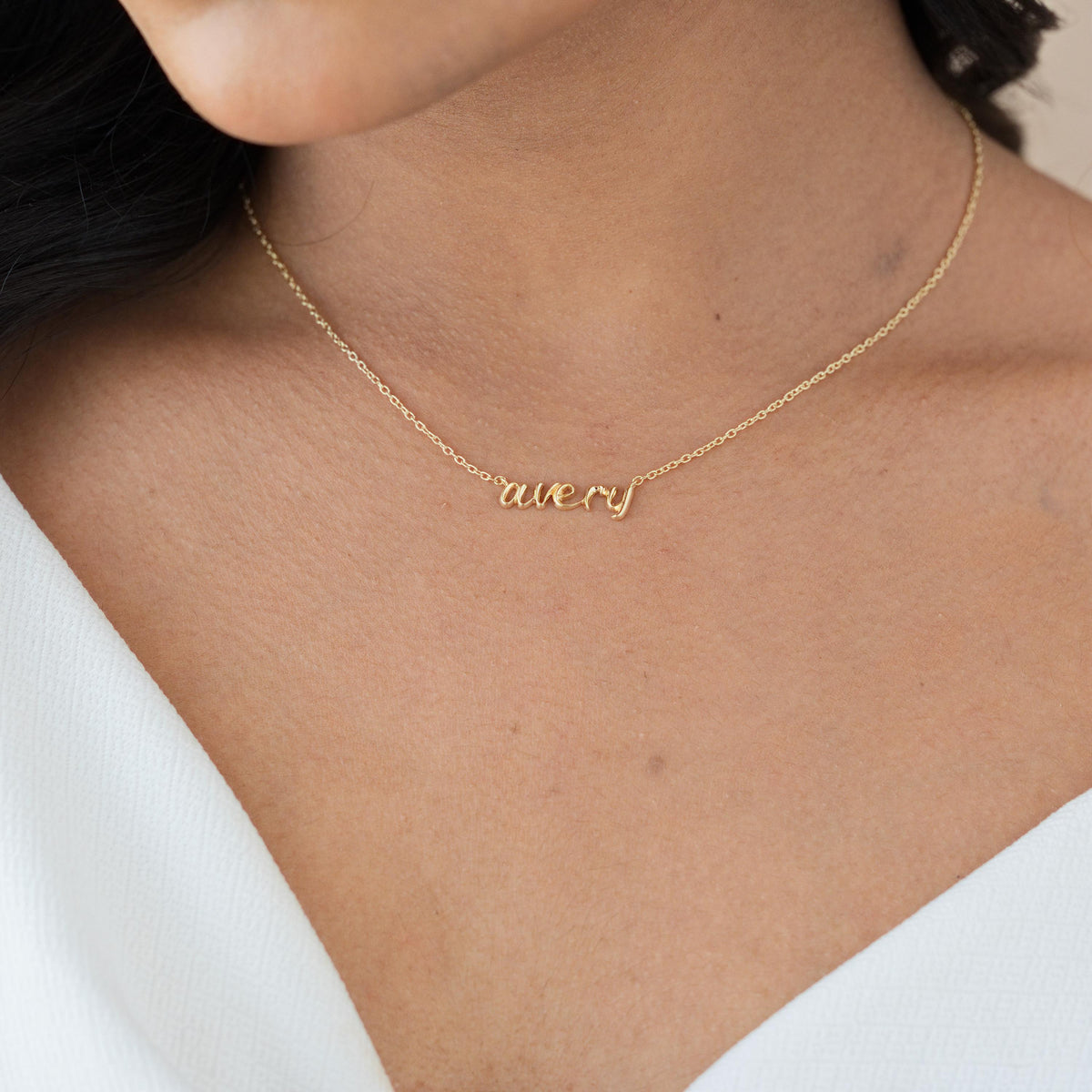 Script Name Necklace, Cable Chain — photo 5