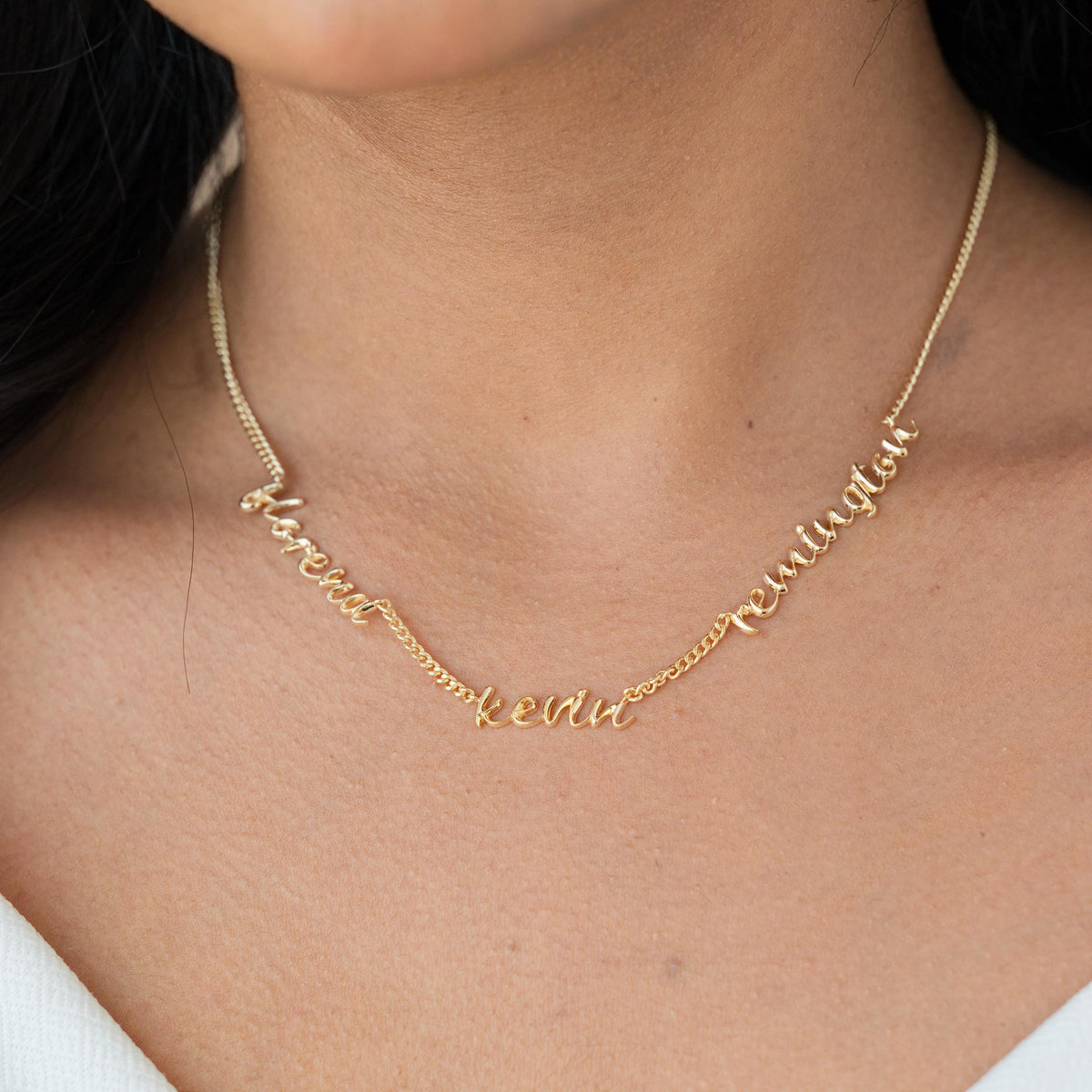 Double Name Necklace, Curb Chain — photo 1