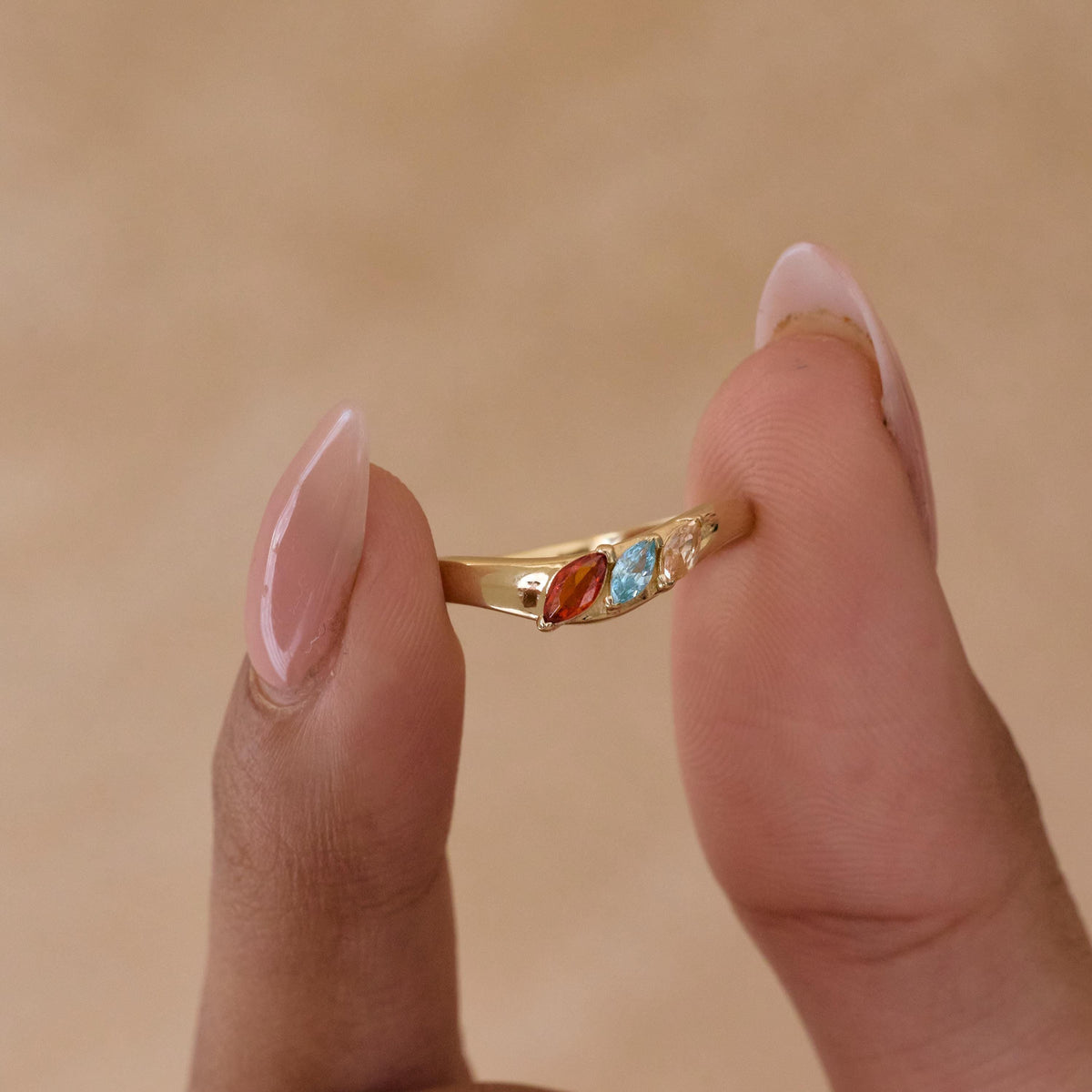 Three Marquise Birthstone Ring — photo 2