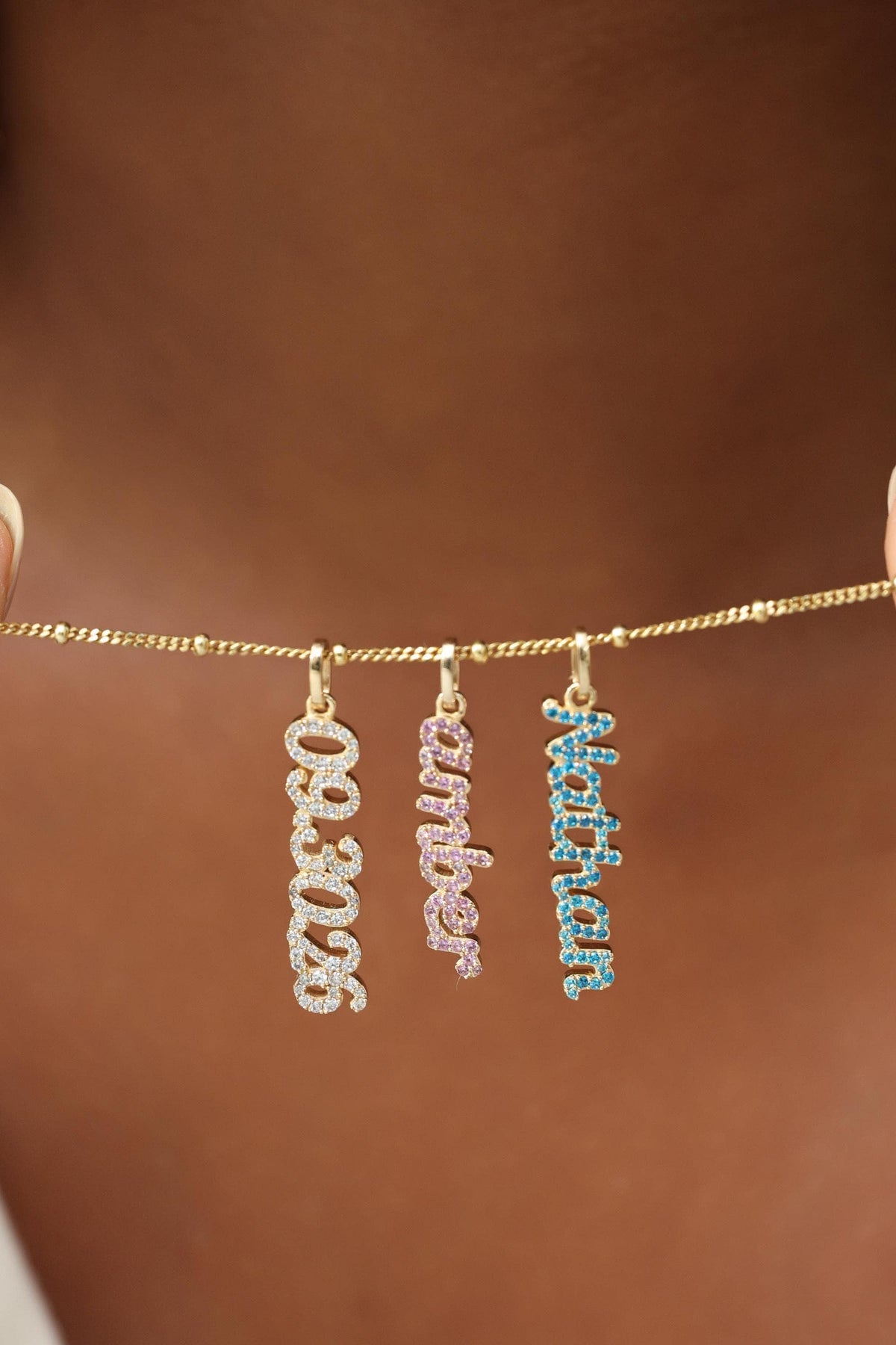 Vertical Pavé Name Necklace — photo 6