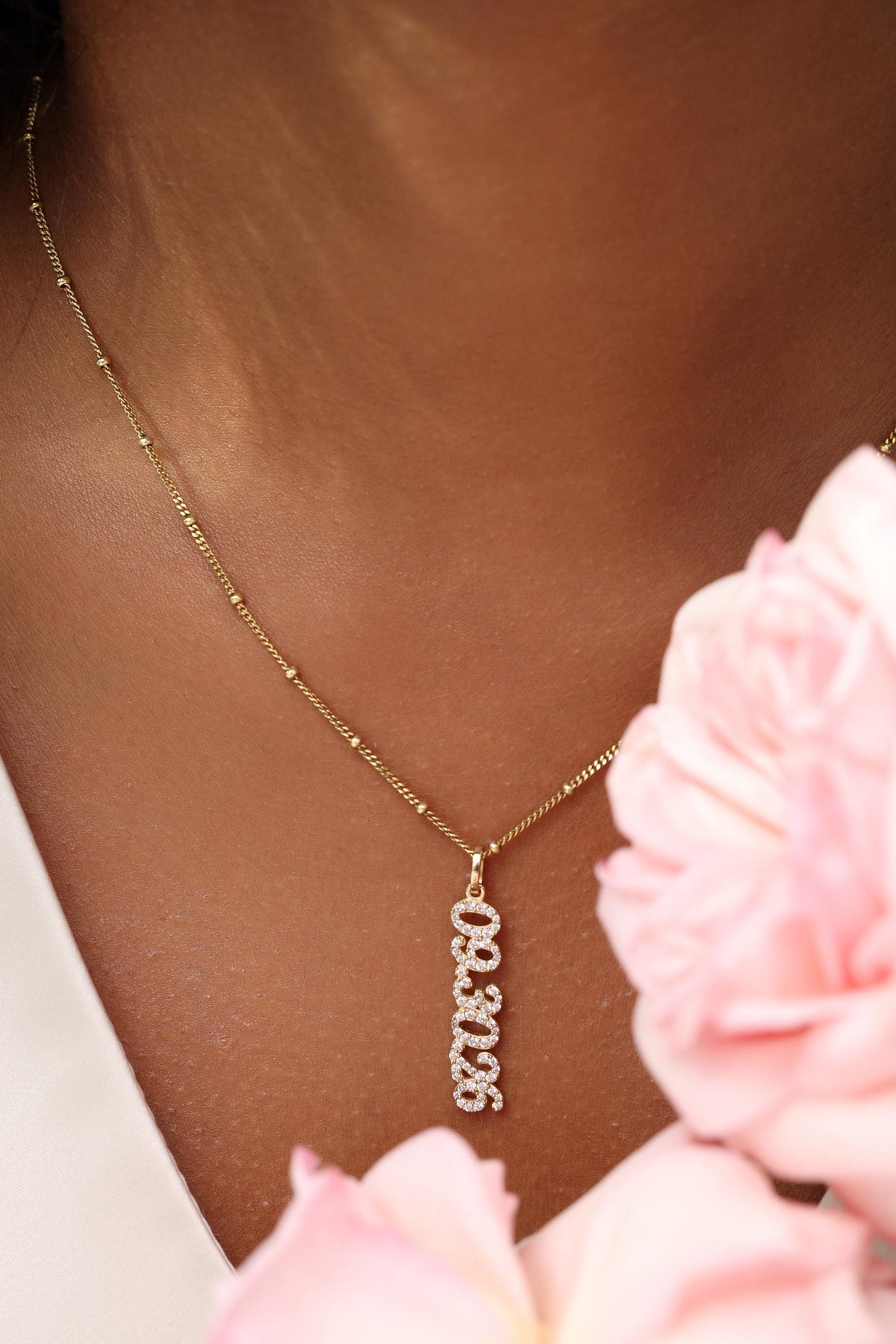Vertical Pavé Name Necklace — photo 11