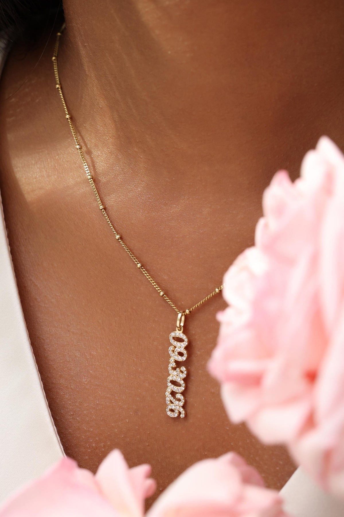 Vertical Pavé Name Necklace — photo 12