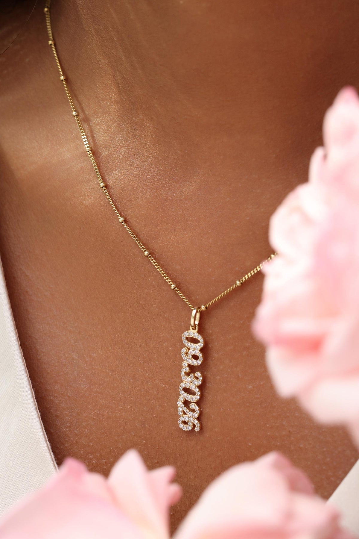 Vertical Pavé Name Necklace — photo 13