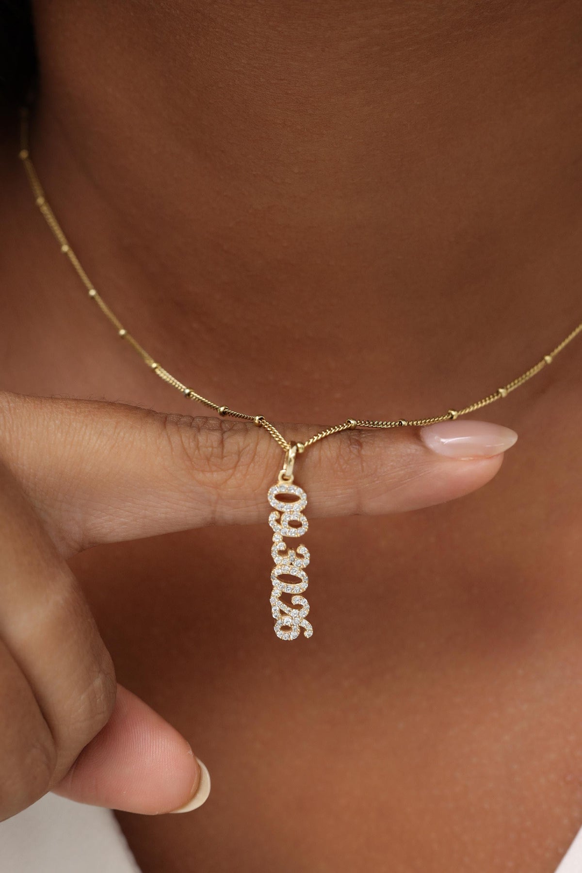 Vertical Pavé Name Necklace — photo 14