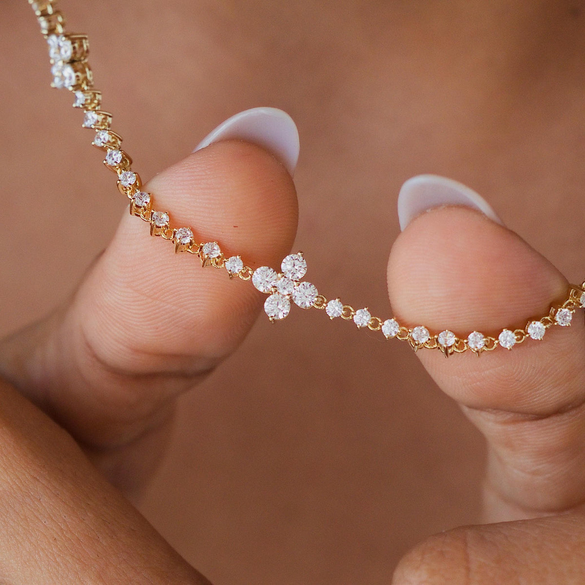 Half Collar Flower Tennis Necklace — photo 1