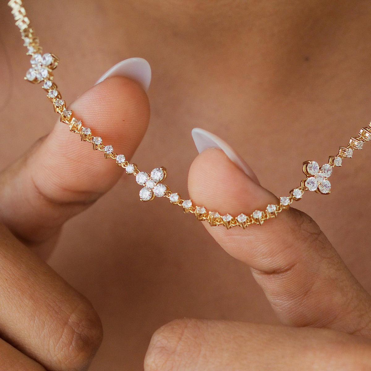 Half Collar Flower Tennis Necklace — photo 8
