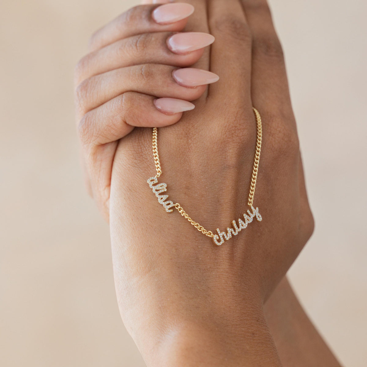 Multiple Name Necklace, Curb Chain — photo 3